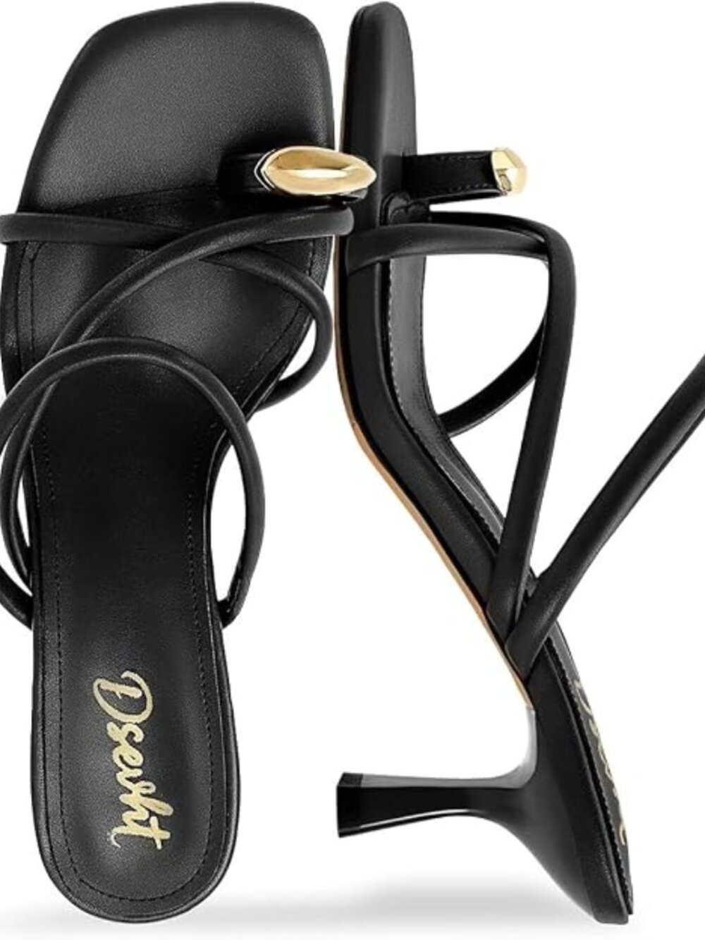 Kitten Heel Sandals Toe Ring Flip Flop Stiletto Low Short Thong Heels Slip On Sq